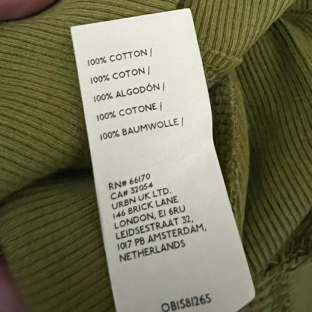 🟠NWT FREE PEOPLE Santa Clara Thermal Oversized Top in Ferngully Olive SMALL